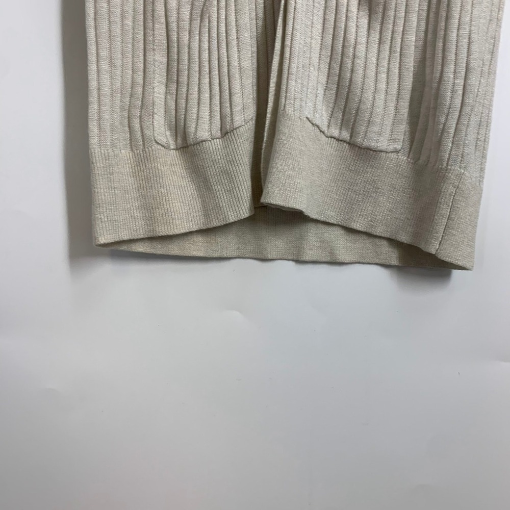 The Reset R LABEL Ribbed Knit Cardigan Button Front Long Sleeve Beige Women - Picture 6 of 14